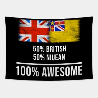 50% British 50% Niuean 100% Awesome - Gift for Niuean Heritage From Niue Tapestry