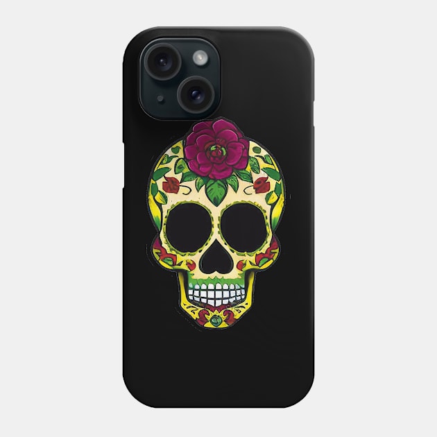 Celebrate Día de los Muertos with this colorful sugar skull art 4 Phone Case by ImaginativeInkPOD