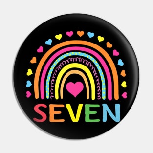 7 Years Old Rainbow 7Th Birthday For Girls Boys Kids Pin