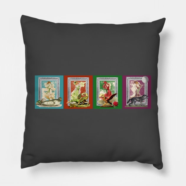 Mythic Gibson Girl Quartet Pillow by LochNestFarm