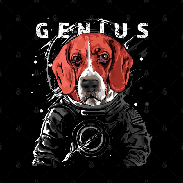 The Genius Funny Astronaut Beagle in Space by PunnyPoyoShop