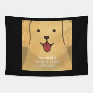 spending "Golden time'' with me! Golden Retriever dog puppy by Wit Image by rawpixel.com Tapestry