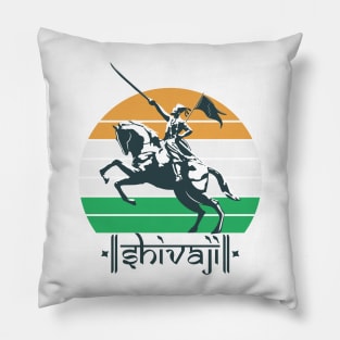 Shivaji Maharaj Statue Indian India Flag Marathi King Pillow