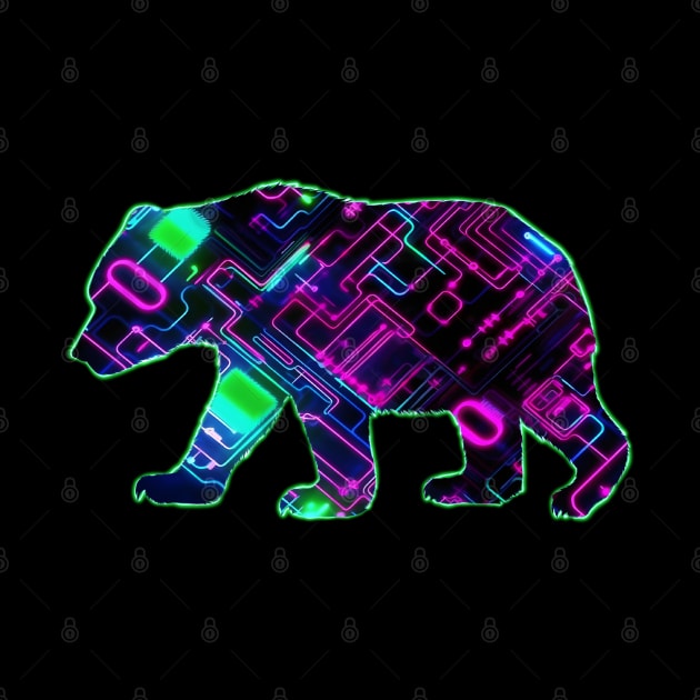 Neon Electric Bear by Anastasiya Malakhova