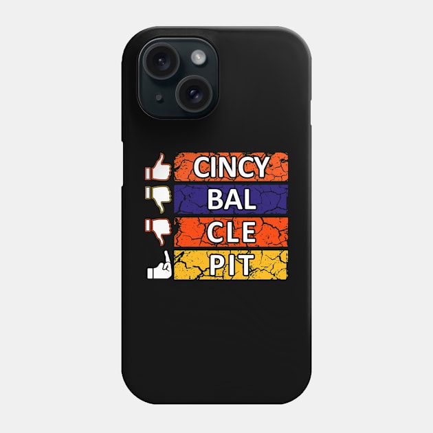 Cincinnati Funny Football Fan Standings Finger Phone Case by FFFM