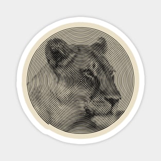 Lioness Face Close-up in Spiroglyphic Style Spiral Circles Magnet