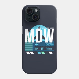 Chicago Midway (MDW) Airport // Sunset Baggage Tag Phone Case