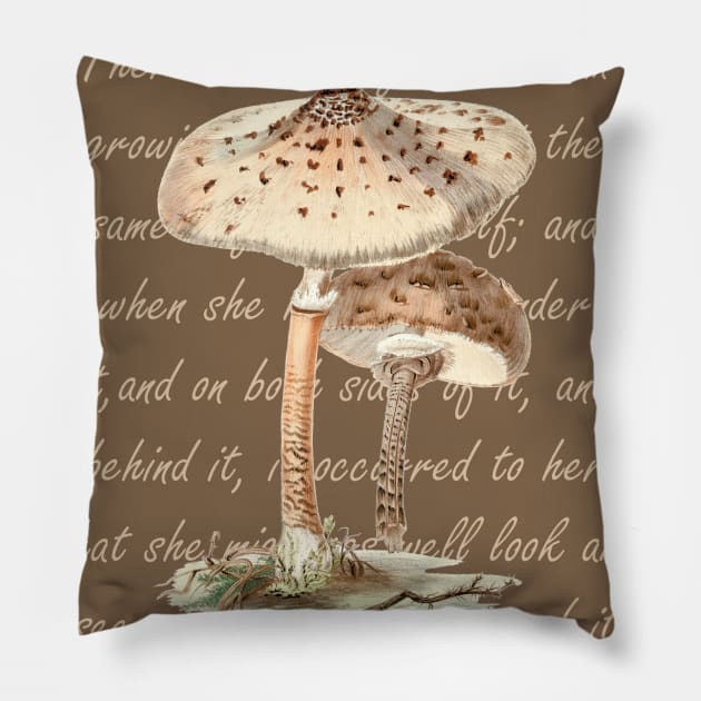 Lispe Mushroom and Alice quote Pillow by Lispe