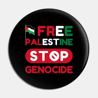 Free Palestine Stop Genocide Pin