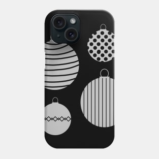 Silver Tone Christmas Baubles Phone Case