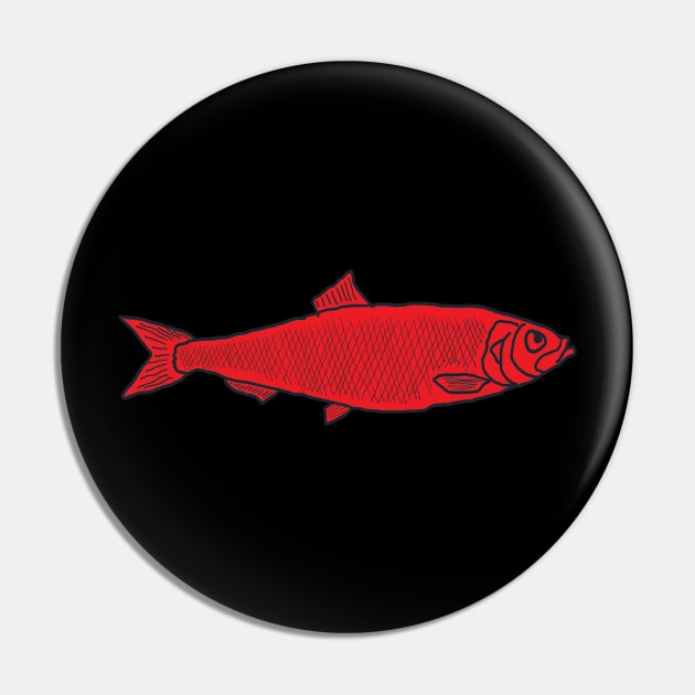 Red Herring Pin by Mark Ewbie