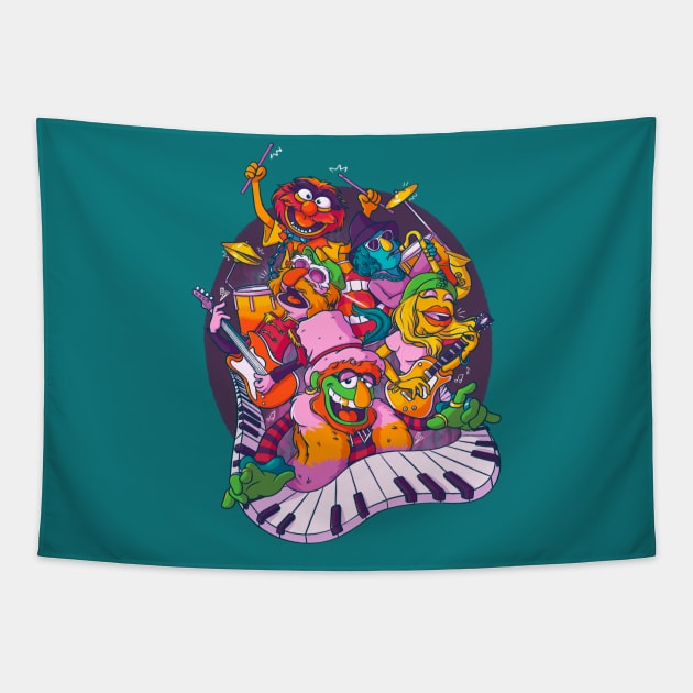 Electric Mayhem Tapestry by jfeldmanart