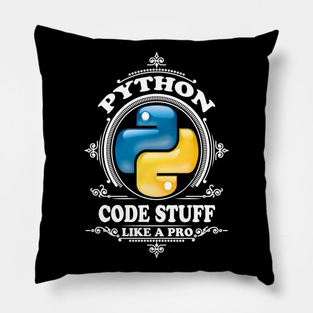 Python - code stuff like a pro Pillow by Cyber Club Tees