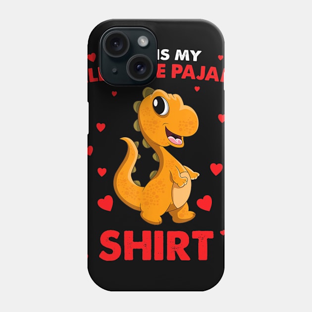 Dinosaur This Is My Valentine Pajama Shirt Valentines Day Phone Case by Manonee