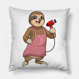 Sloth as Hair stylist with Hairdryer Pillow