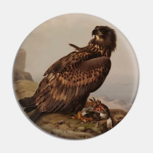 White-Tailed Eagle With Its Prey by Ferdinand von Wright Pin