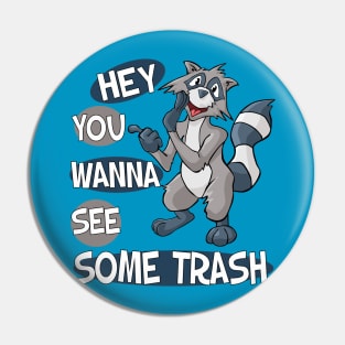 Hey You Wanna See Some Trash Raccoon Pin