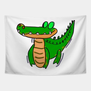 Cute Alligator Drawing Tapestry