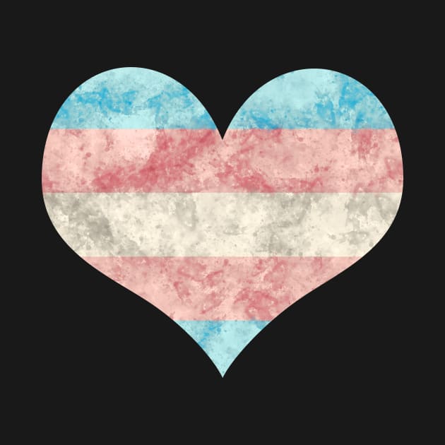 Trans Pride Heart - Watercolor by MeowOrNever