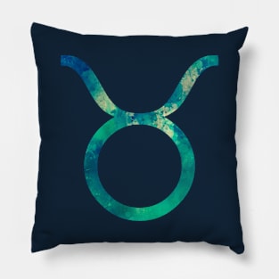 Taurus Zodiac Watercolor Design Pillow