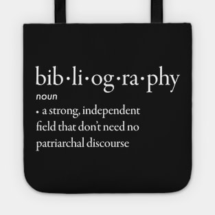 Bibliography Definition White Text Tote