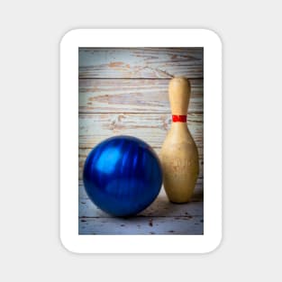 Old Bowling Ball And Pin Magnet