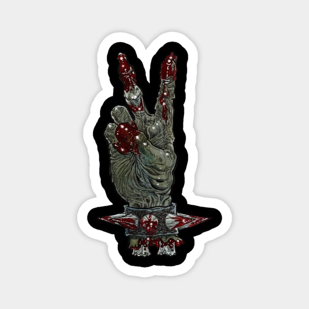 Zombie Peace Sigh Hand Gesture Magnet by rsacchetto