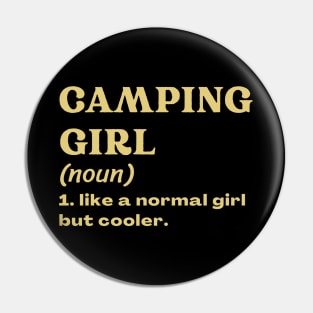 Camping Girl Pin