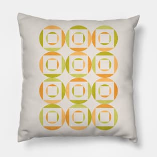 Geometric Shapes Green Orange Pillow