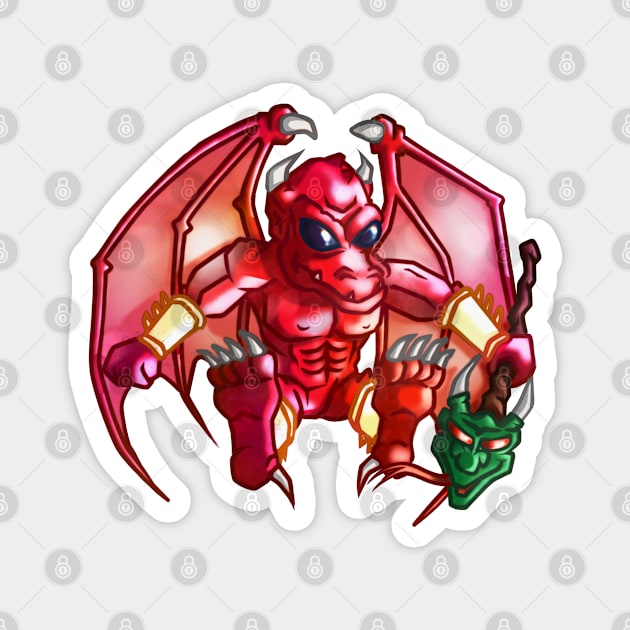 Red Gargoyle Magnet by CreativeOpus