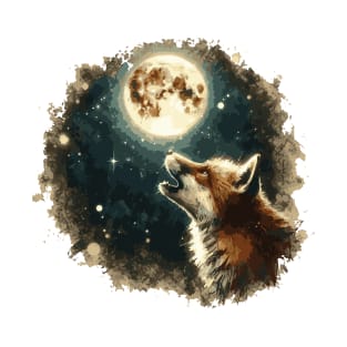 Fox Howling Art T-Shirt