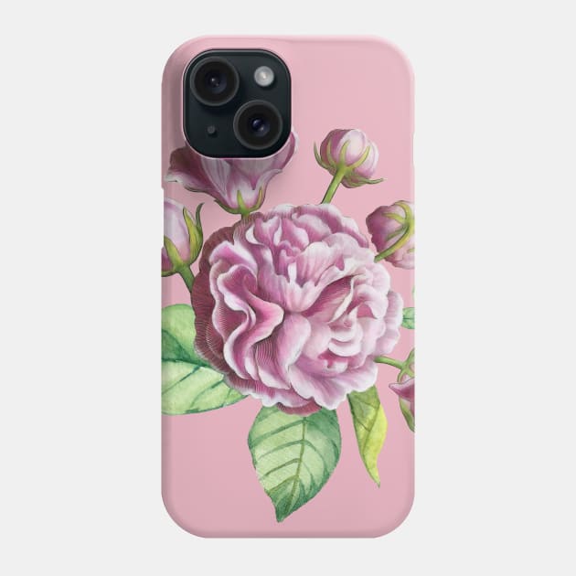 Camellia Rose Garden Flowers Phone Case by CatyArte