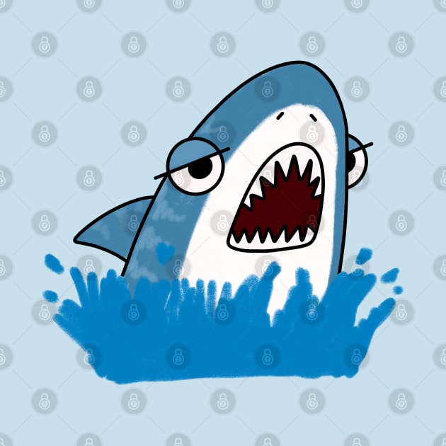 Cute Angry Shark Kawaii by Trippycollage