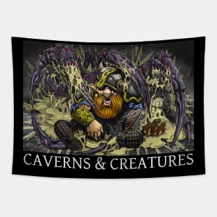 Caverns & Creatures: Dave and Giant Spider Tapestry