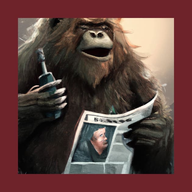 Bigfoot is Vaping While Reading the Newspaper by Star Scrunch