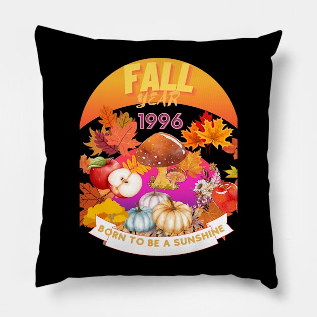 birthd6ay t-shirt if you were born during fall 1996 Pillow by GLOBAL SHIRTS