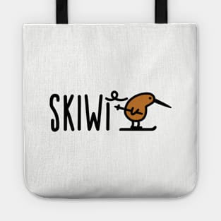 Skiwi funny skiing Kiwi bird New Zealand cartoon (landscape) Tote