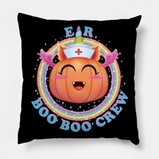 ER Boo Boo Crew Nursing Halloween Kawaii Unicorn Pumpkin Nurse (or is it a Cute Alicorn Pumpkin?) Costume Pillow