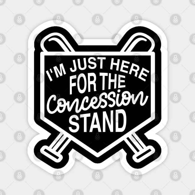 I'm Just Here For The Concession Stand Baseball Softball Cute Funny Magnet by GlimmerDesigns