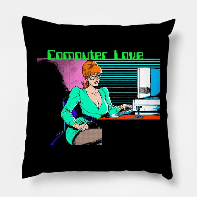 Computer Love Pillow by Pablo Romero Art