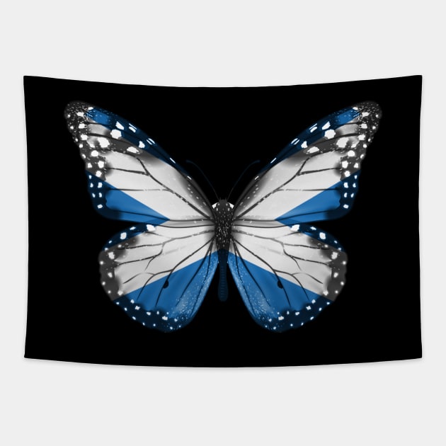 Scottish Flag  Butterfly - Gift for Scottish From Scotland Tapestry by Country Flags