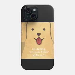 spending "Golden time'' with me! Golden Retriever dog puppy by Wit Image by rawpixel.com Phone Case