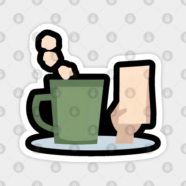 Bookmarks and Mugs books and coffee Magnet by SR8891