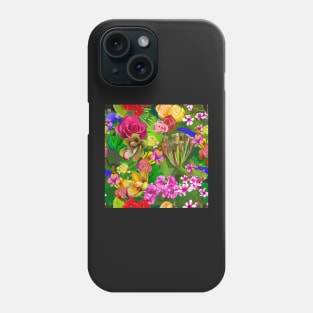 Flowers on Leaves Pattern Phone Case