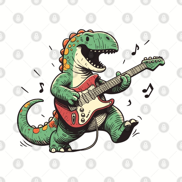 T-Rex Playing Guitar by Yopi