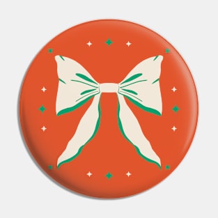 Pretty bow - green and orange Pin