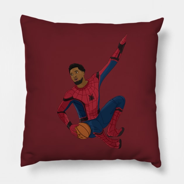 Donovan Mitchell Spida digital illustration Pillow by fmmgraphicdesign