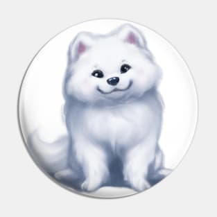 Cute Samoyed Drawing Pin