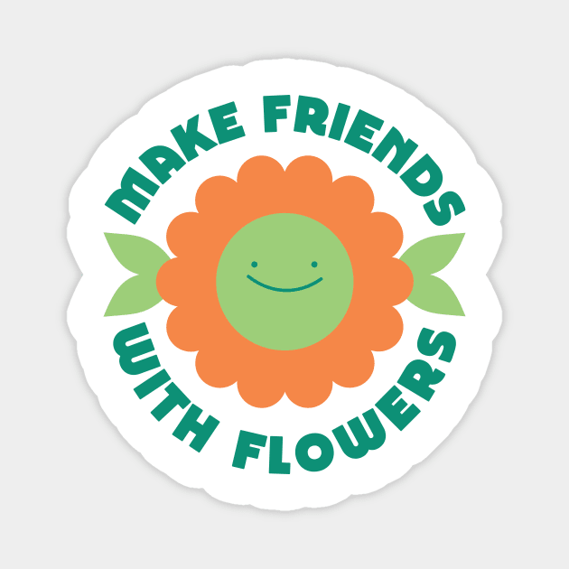 Friends with Flowers Magnet by Elizabeth Olwen