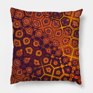 Turtle Shell Looking Pattern in Orange, Purple and Yellow - WelshDesignsTP005 Pillow